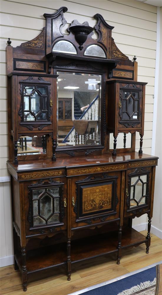 A late Victorian rosewood cabinet with mirror